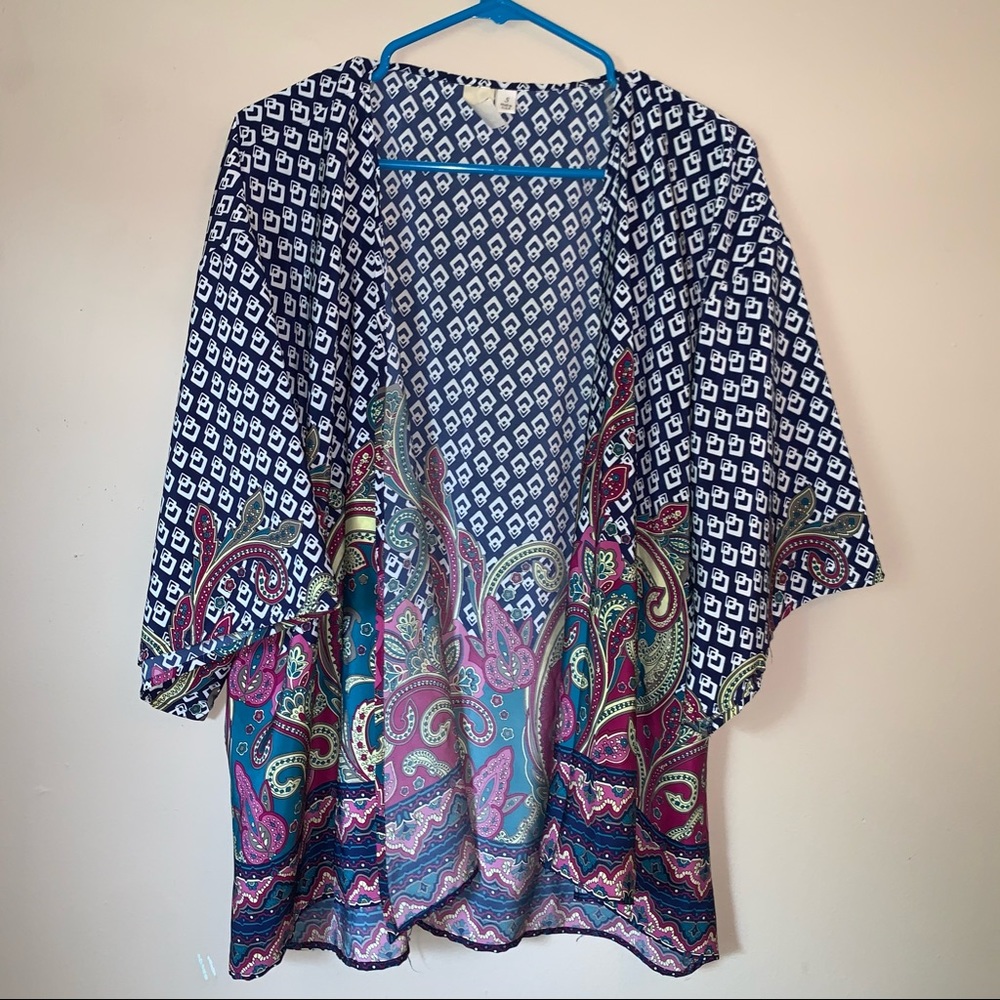Anthropologie multicolored open front cardigan